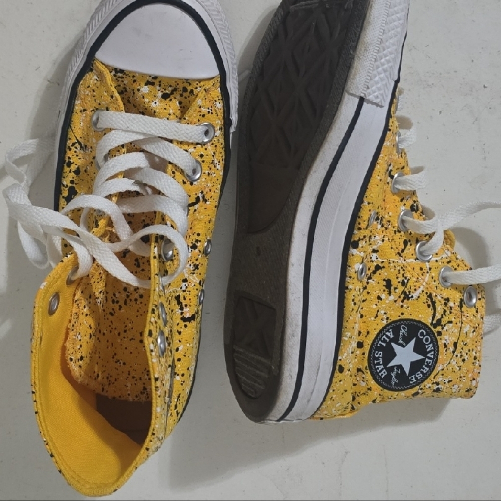 Converse Yellow Speckled High-Tops